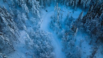 Sunset Photography at Dobratsch , Austria - Carinthia - Villach- sunset in beautiful snow winter photography in a winterwonderland environment MOUNTAIN photographed with a dji mavic-3 drone dronephoto