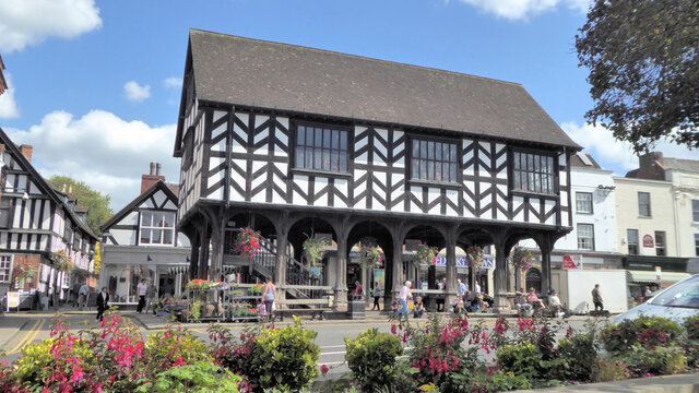 Ledbury town center in the summertime.
