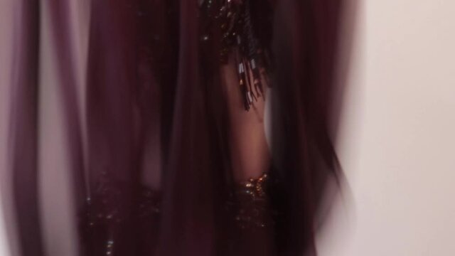 Belly dance. Oriental dance with a shawl