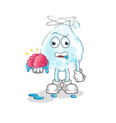 milk drop no brain vector. cartoon character