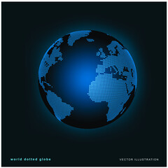 dark vector world dotted globe