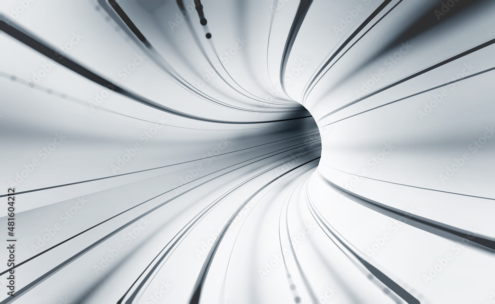 Poster abstract energy tunnel in hyperspace. wormholes travel through time. deformation of space and time, 