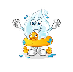 milk drop with duck buoy cartoon. cartoon mascot vector