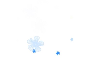 Light Pink, Blue vector abstract backdrop with flowers.