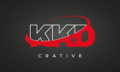 KKD creative letters logo with 360 symbol Logo design