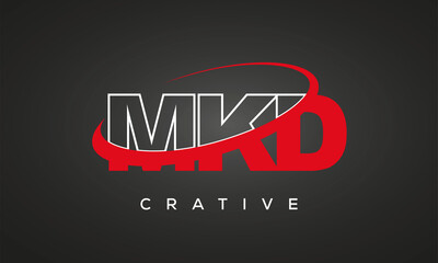 MKD creative letters logo with 360 symbol Logo design