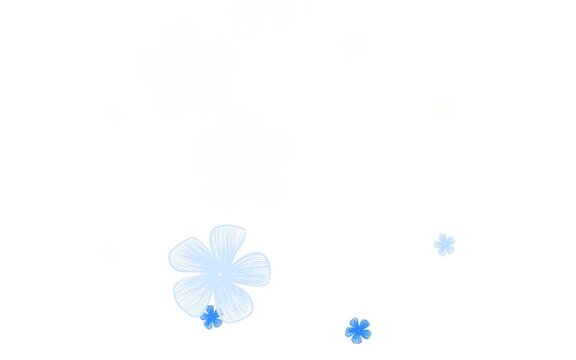 Light Pink, Blue vector abstract backdrop with flowers.