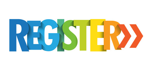 REGISTER colorful vector typography banner