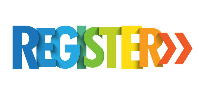REGISTER colorful vector typography banner