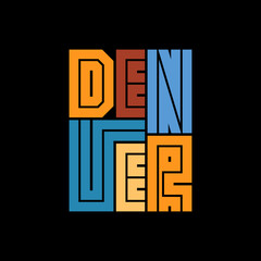 Denver Typography poster. T-shirt fashion Design. Template for poster, print, banner, flyer.