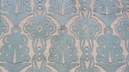 Vintage wall ornament made in art deco style downtown Madrid, Spain