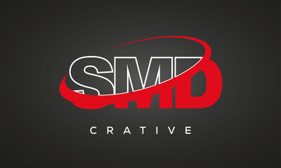 SMD creative letters logo with 360 symbol Logo design