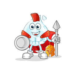 milk drop spartan character. cartoon mascot vector