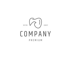 Tooth with eagle head logo design template vector