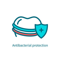 Antibacterial protection of teeth icon. Vector illustration