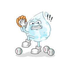 milk drop baseball pitcher cartoon. cartoon mascot vector