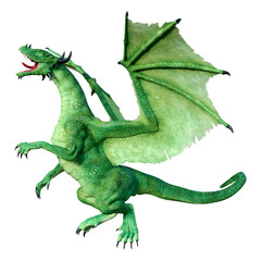 Fototapeta premium 3D Rendering Fairy Tale Dragon on White