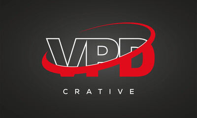 VPD creative letters logo with 360 symbol Logo design