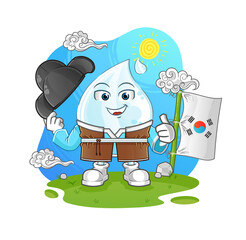 milk drop korean culture vector. cartoon character