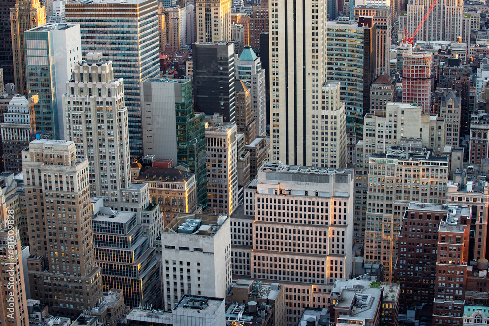 Wall mural aerial view of manhattan skyscrapers, nyc, usa