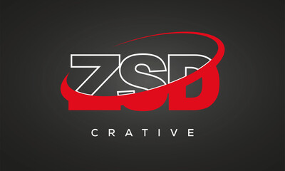 ZSD creative letters logo with 360 symbol Logo design