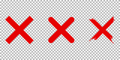 X letter cross icon set