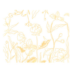 手描き花柄の背景ベクターイラスト