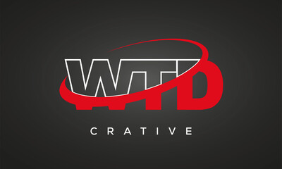WTD creative letters logo with 360 symbol Logo design
