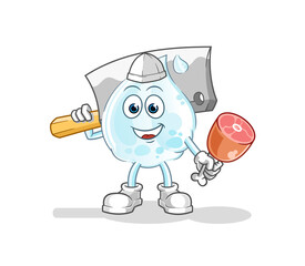 milk drop Butcher illustration. character vector