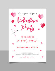 Fototapeta premium Valentines Day Party Invitation | Valentine Birthday Invitation | Sweetheart First Birthday Invite | Party Invite | Kids Valentines party
