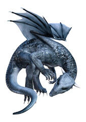 Fototapeta premium 3D Rendering Fairy Tale Dragon on White