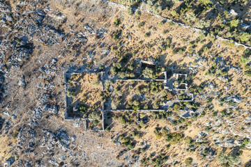 Xanthos Ancient City. Grave monument and the ruins of ancient city of Xanthos - Letoon (Xantos, Xhantos, Xanths) in Kas, Antalya/Turkey. Capital of Lycia.
