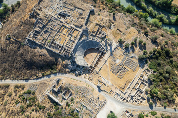 Xanthos Ancient City. Grave monument and the ruins of ancient city of Xanthos - Letoon (Xantos,...