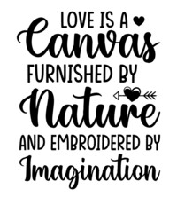 Love is a canvas svg design