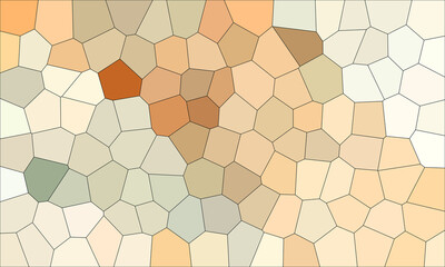Muted nude beige olive gray polygons organized in white empty cells in balanced pattern. Stylish geometric texture or background. Patchwork inspired. Great as print, wallpaper, decoration or cover. 