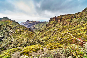 Small mountain road in Tenerife