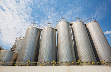 Modern milk cellar with stainless tank.
