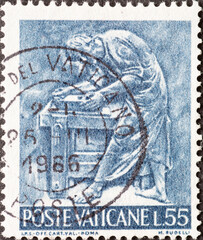 Vatican City - circa 1966: a postage stamp from Vatican City, showing an image of a Carpentry