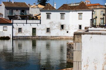 Architecture details of Tavira small city, Algarve, Portugal