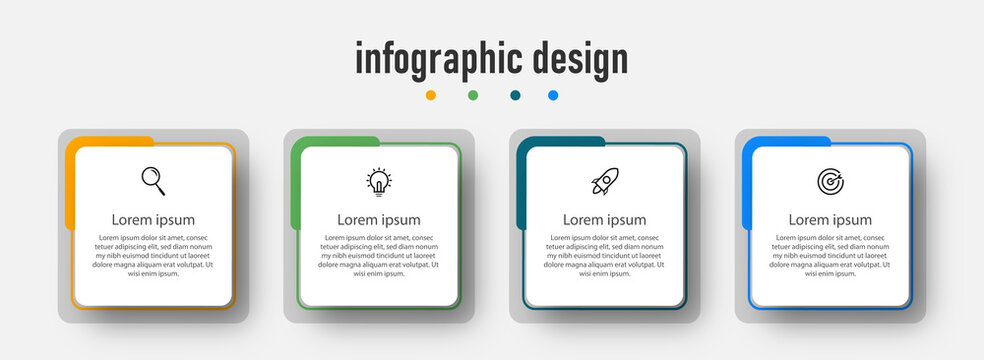 Modern infographic business template and data visualization with 4 options.
