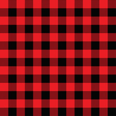 Buffalo plaid pattern in red and black. Seamless background 