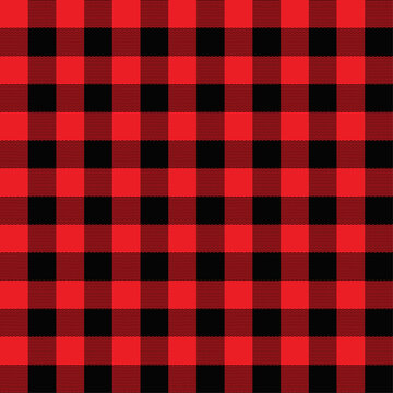 Buffalo plaid pattern in red and black. Seamless background 