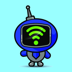 wifi internet signal character with fast speed connection 