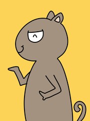 cute dog cartoon on yellow background