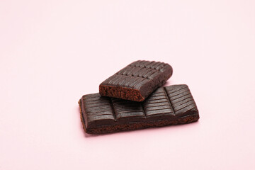 Delicious and healthy hematogen on pink background