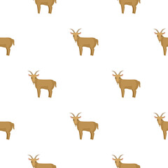 Seamless pattern of goat. Domestic animals on colorful background. Vector illustration for textile.