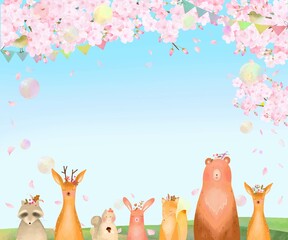 かわいい春の北欧風花柄と動物のパターンイラスト素材 Animal Poster Anim Melchi かわいい春の北欧風花柄と動物のパターンイラスト素材 Animal Poster Anim Melchi