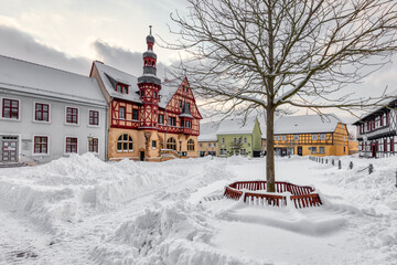 Bilder aus dem winterlichen Harzgerode im Harz Selketal