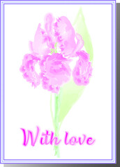 Obraz premium Beautiful watercolor vector designed card for Valentine`s day, mother day or woman`s day and other selebrations. For girlfriend, boyfriend, wife or mother. Cute decorative illustration with love