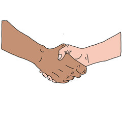 Handschlag uder begr&uuml;&szlig;ung, zwei H&auml;nde auf wewi&szlig;em Grund